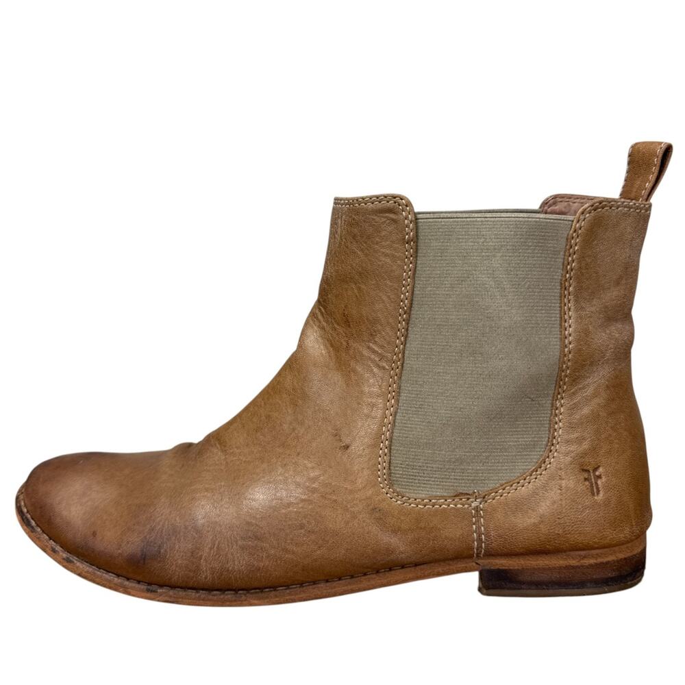 Frye Anna Chelsea Boots Womens 10 M Tan Leather Ankle Booties Vintage Aesthetic